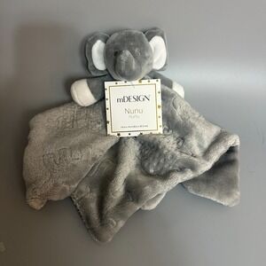 mDESIGN Nunu Elephant Baby Security Blanket Lovey Ghost Gray 14x14 New